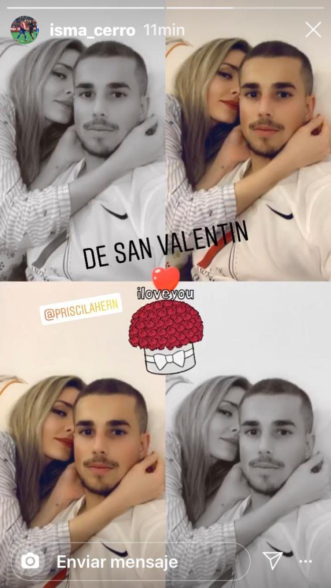 Isma Cerro felicita a su pareja por el Día de San Valentín (Foto: Instagram).