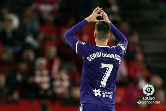 Sergi Guardiola, tras el gol que anotó al Granada CF en febrero de 2020 (Foto: LaLiga).