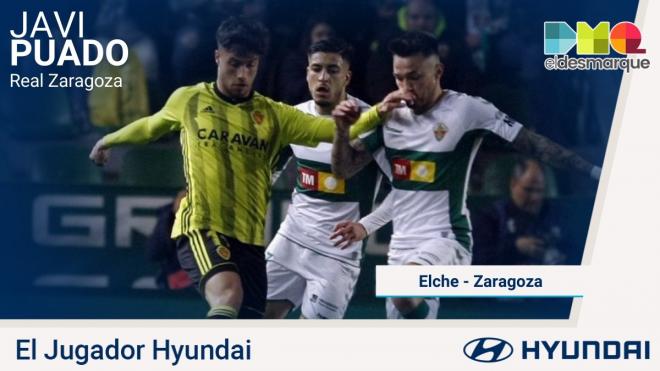 Javi Puado, jugador Hyundai del Elche-Real Zaragoza.