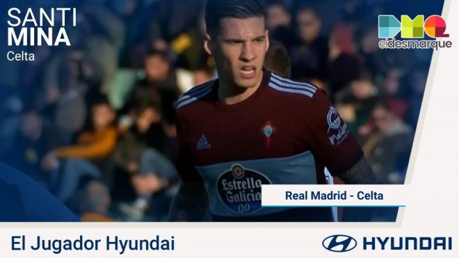 Santi Mina, jugador Hyundai del Real Madrid-Celta.