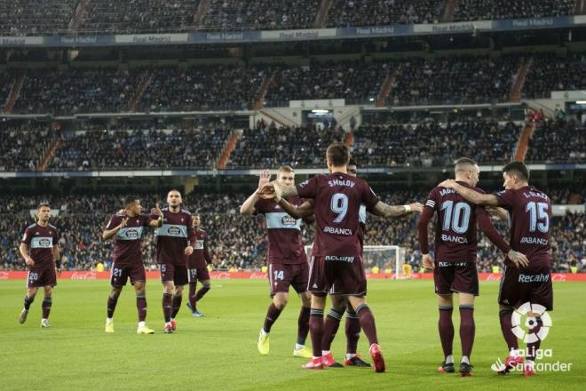 Smolov celebra su gol en el Real Madrid-Celta (Foto: LaLiga).