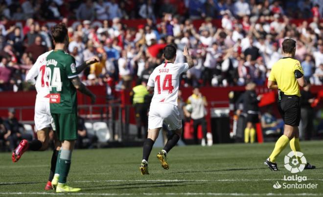 Suso celebra su gol al Espanyol (Foto: LaLiga).