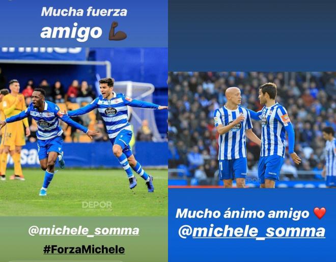 Mensajes de apoyo de Koné y Mollejo a Somma (Foto: Instagram).