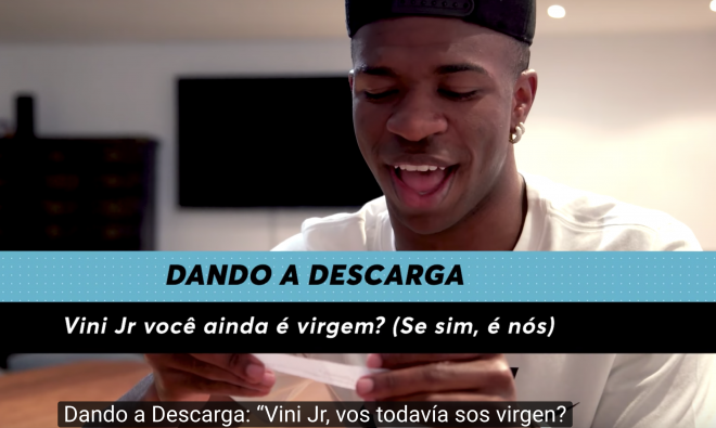 Vinícius Jr, jugador del Real Madid, responde en su canal de Youtube a la pregunta de si es virgen.