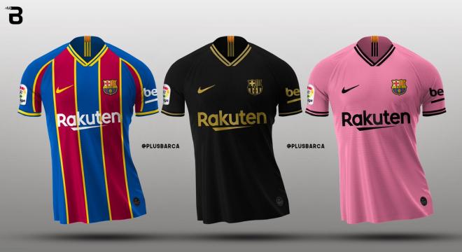 Las tres camisetas del FC Barcelona 2020/21.