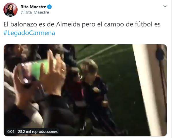 Tuit de Rita Maestre dedicado a Martínez-Almeida.