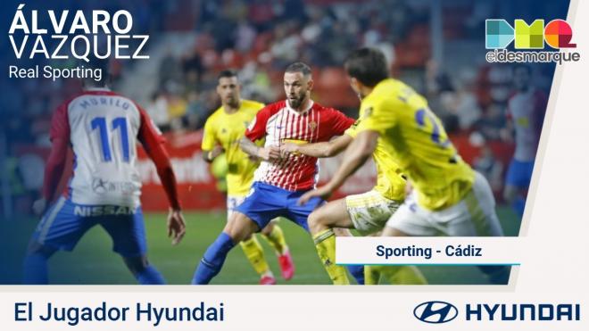 Álvaro Vázquez, Jugador Hyundai del Sporting-Cádiz.