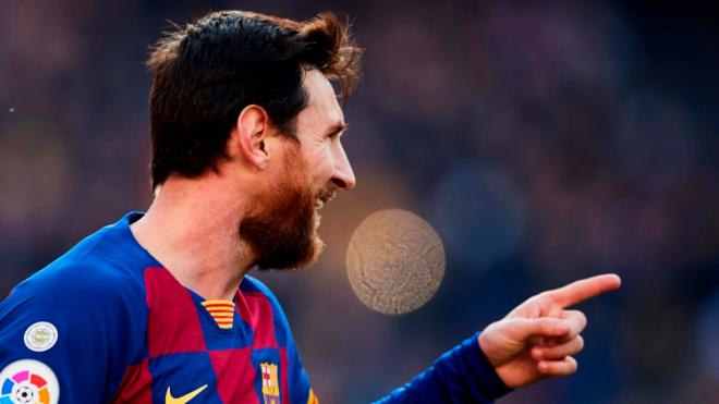Leo Messi celebra un gol ante el Eibar (Foto: EFE).