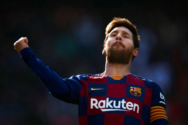 Messi, celebrando uno de sus tantos ante el Éibar (Foto: EFE).