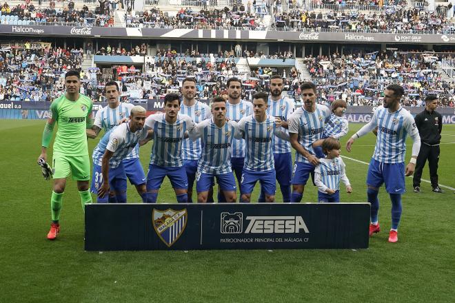 Imagen del último once dispuesto por Pellicer ante el Racing.