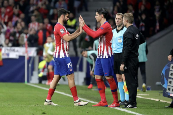Morata sustituye a Diego Costa en un partido del Atlético de Madrid (Foto: EFE).