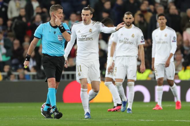 Gareth Bale protesta en el Real Madrid-Manchester City.
