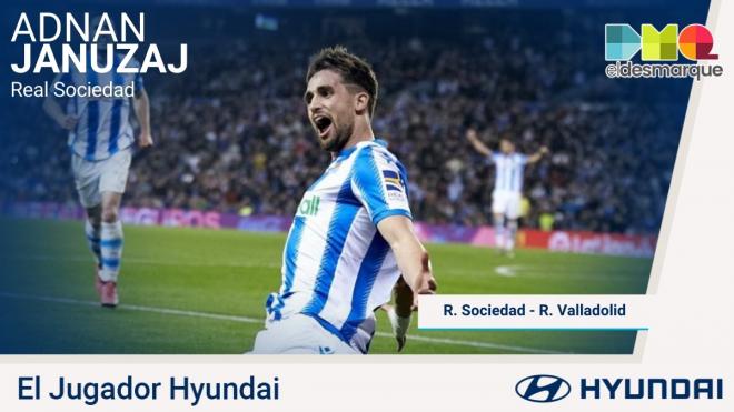 ADnan Januzaj, Jugador Hyundai del Real Sociedad-Real Valladolid.