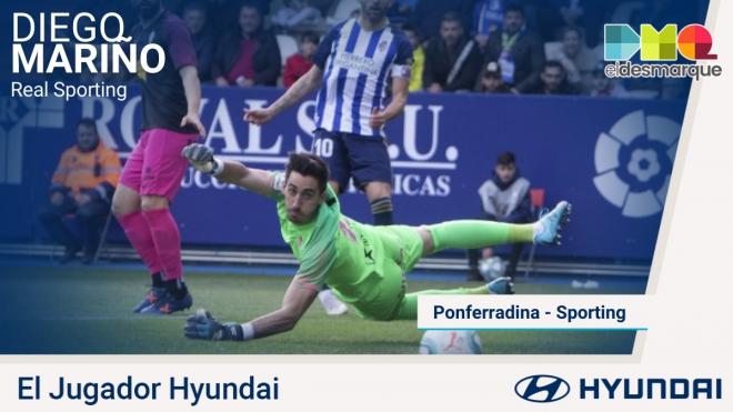 Mariño, Jugador Hyundai del Ponferradina-Sporting.