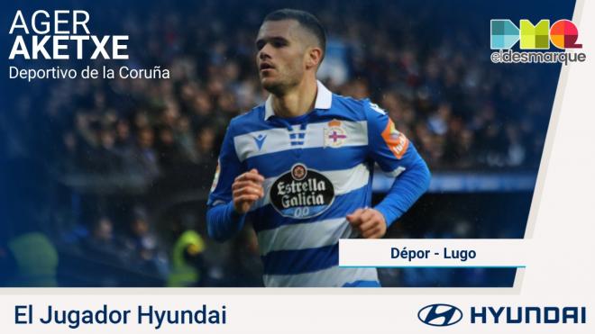 Aketxe, jugador Hyundai del Dépor-Lugo.