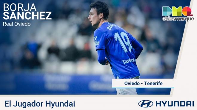 Borja Sánchez, jugador Hyundai del Real Oviedo-Tenerife.