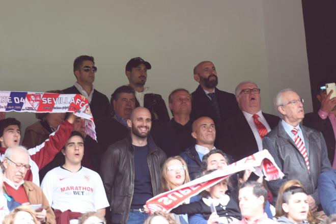 José Gómez Campaña, junto a Monchi, presenció el Sevilla - Osasuna (Foto: Kiko Hurtado).