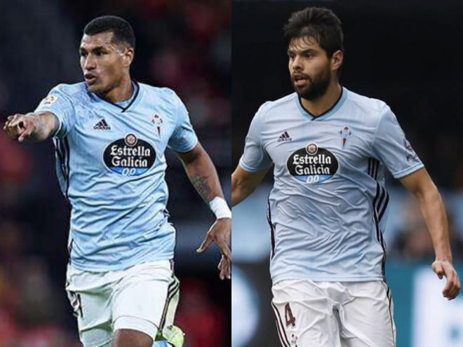 Jeison Murillo y Néstor Araujo, centrales del Celta de Vigo.