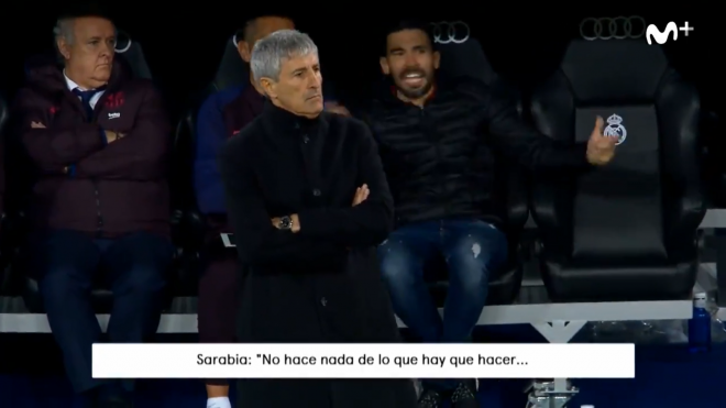 Eder Sarabia, tras Quique Setién en el Bernabéu (Imagen: Vamos).