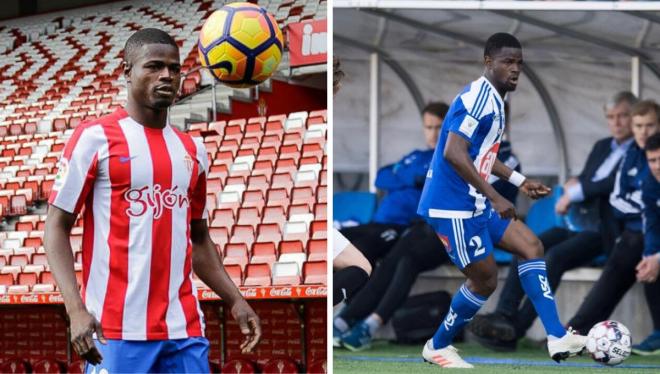 Elderson Echiéjilé, en su etapa en el Sporting y en Helsinki.