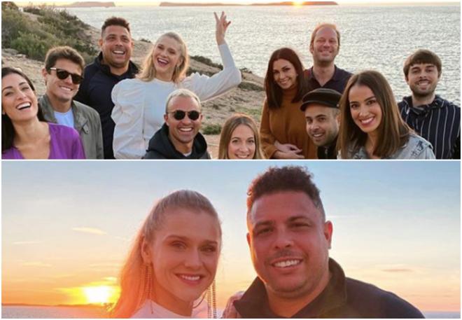 Ronaldo, junto a su pareja Celina Locks y unos amigos en Ibiza (Foto: Instagram).