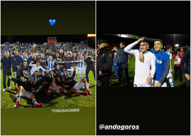Celebraciones de Aihen Muñoz y Barrenetxea en Instagram.