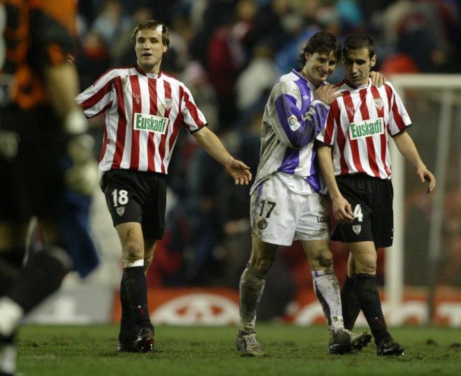 Carlos Gurpegui, Aritz Aduriz y Luis Prieto, en aquella eliminatoria copera (Foto: Athletic Club).