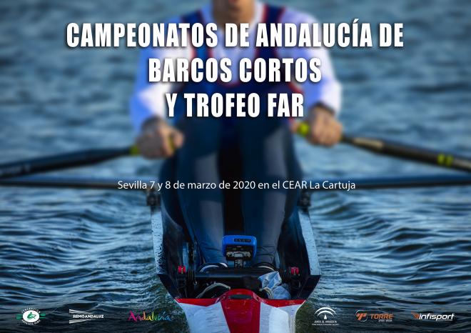 Cartel del Campeonato de Andalucía de Botes cortos y Trofeo FAR de veteranos.