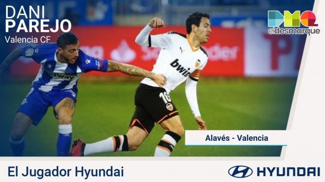 Dani Parejo, jugador Hyundai del Alavés-Valencia.