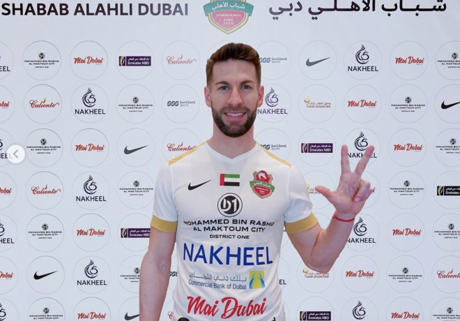 Pedro Conde, jugador español del Shabab Al Ahli Dubai Club.