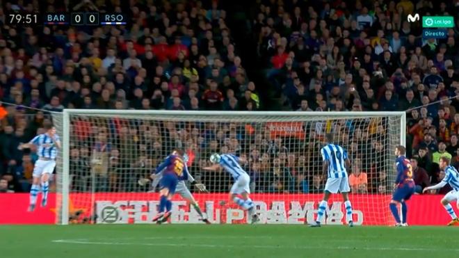 El penalti por mano de Le Normand en el Barcelona-Real Sociedad que reclamó Gerard Piqué.
