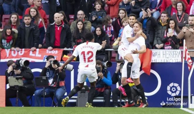 Gol de Luuk de Jong ante el Atlético (Foto: LaLiga).