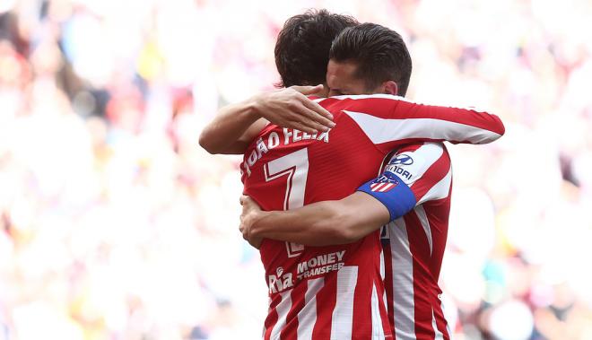 Koke y Joao Félix celebran el gol del portugués (Foto: ATM).