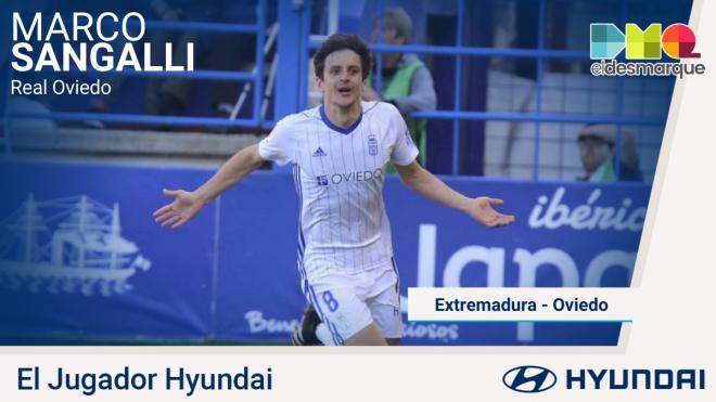 Marco Sangalli, jugador Hyundai del Extremadura-Real Oviedo.