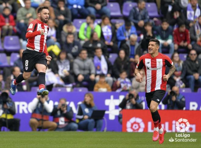 Unai López celebra su primer gol con el Athletic (Foto: LaLiga).