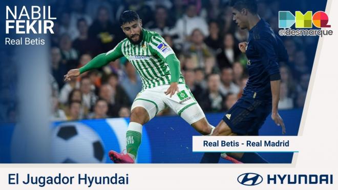 Fekir, jugador Hyundai del Betis-Real Madrid.