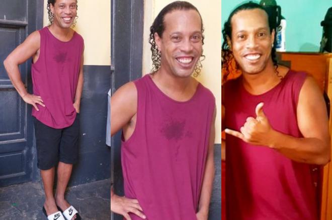 Imágenes de Ronaldinho en la cárcel de Paraguay (Fotos: Twitter).