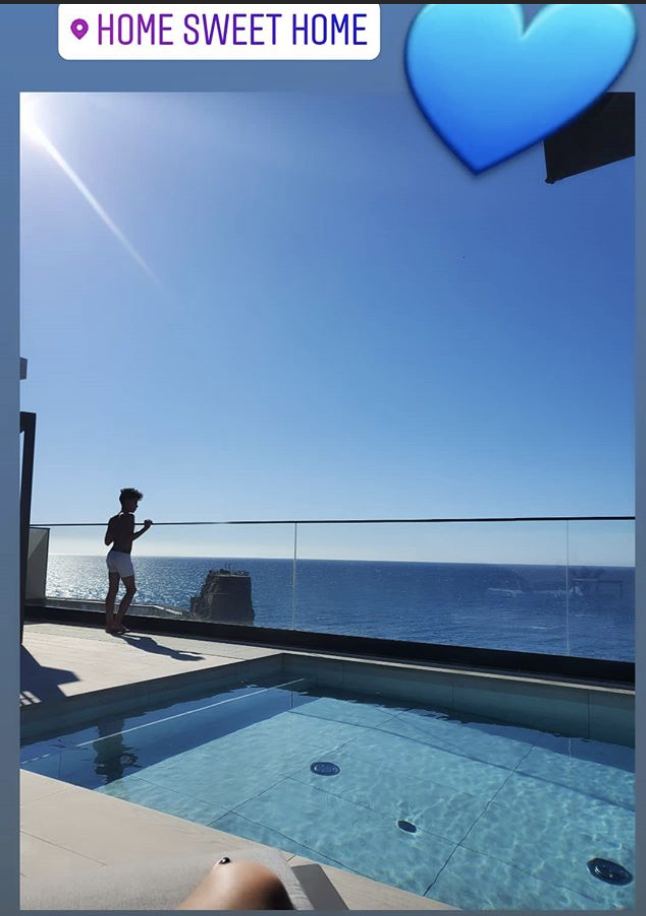 Foto de Georgina Rodríguez en Instagram en la terraza de su casa en Funchal con Cristiano Ronaldo.