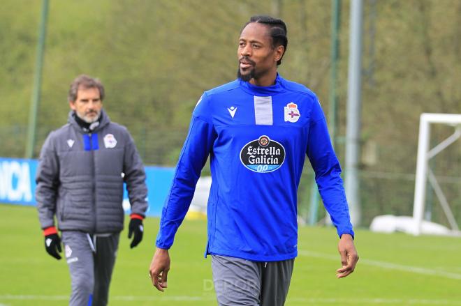 Primer entrenamiento de Abdoulaye Ba con el Dépor (Foto: RCD).