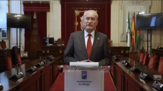 El alcalde de Málaga, Francisco de la Torre, en su declaración tras proclamarse el estado de alar