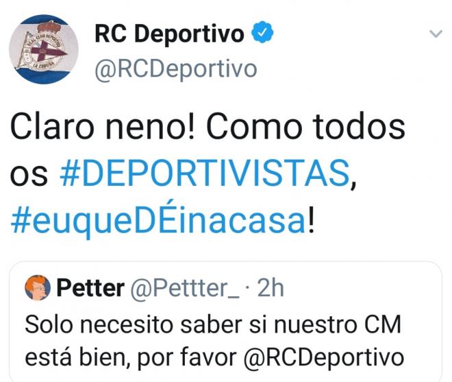 Twitter oficial del Dépor.