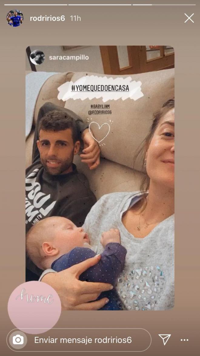 Rodri Ríos y su familia, en casa por el coronavirus (Foto: @rodririos6).