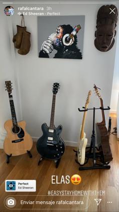 Colección de guitarras de Rafinha Alcántara (Foto: @rafalcantara).