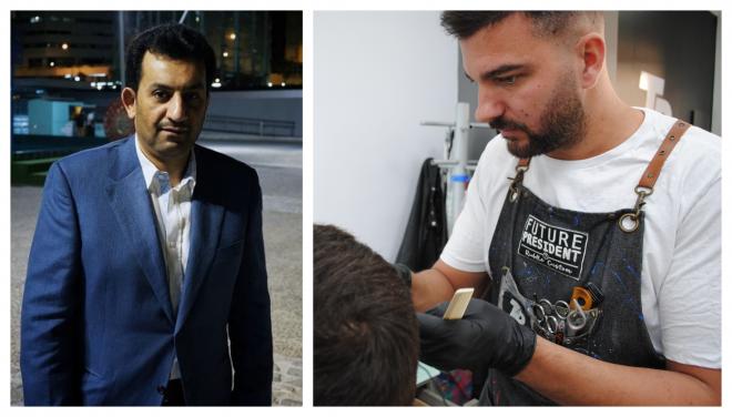Al-Thani, después de que Francisco Moyano le cortara el pelo (Fotos: @anaalthani / Jesús Noguera).