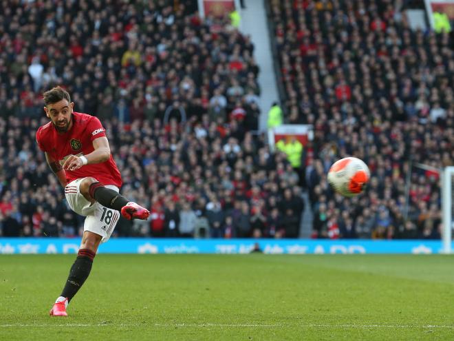 Bruno Fernandes, con el Manchester United (Foto: @ManUtd).