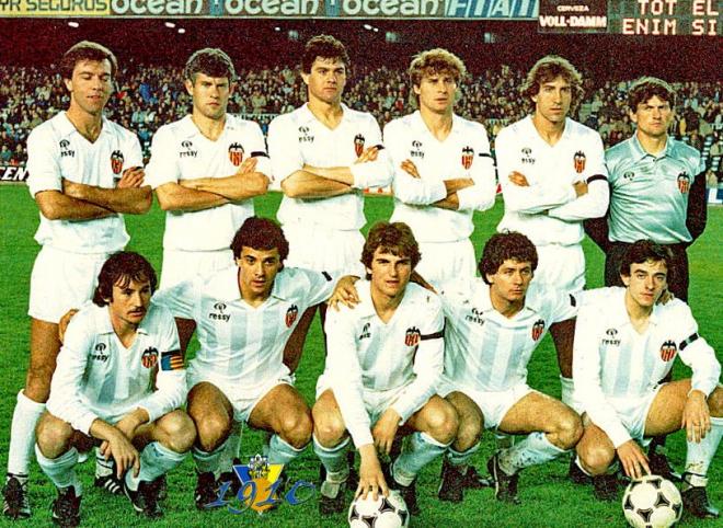 Sempere en el once del Valencia CF de la temporada 1983-84. (Foto: Valencia CF)