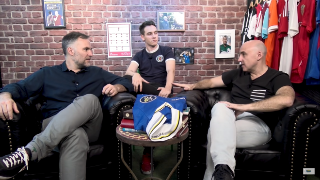 Ilie Oleart, Nacho González y Julio Maldonado 'Maldini', durante un vídeo del canal de La Media I