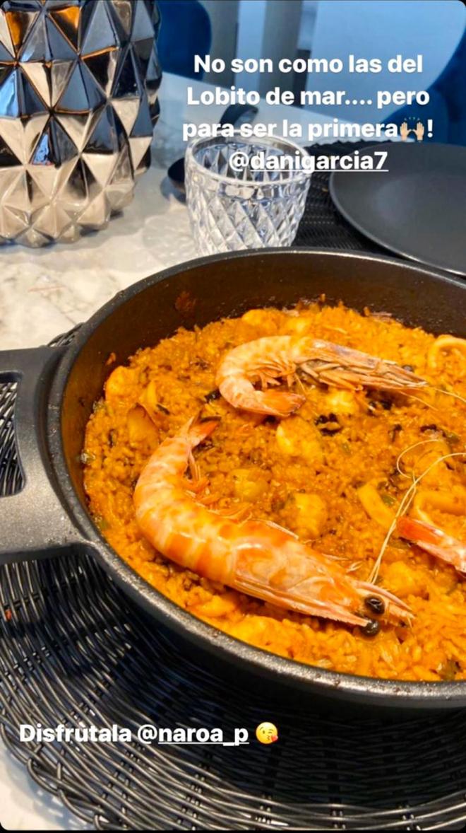 Así le ha quedado su primera paella al jugador del Athletic Club Dani García.