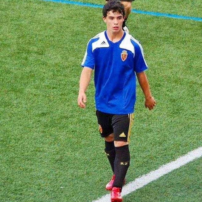 Pablo Gállego, durante su etapa en las categorías inferiores del Real Zaragoza.