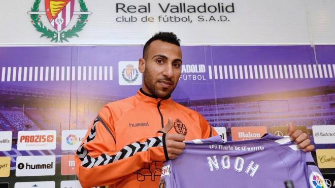 Nooh Al-Mousa, en su presentación con el Real Valladolid.